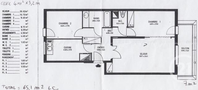 Appartement F3 à louer - 3 pièces - 65.25 m2 - VINCENNES - 94 - ILE-DE-FRANCE - Century 21 L'Immobilier De Confiance